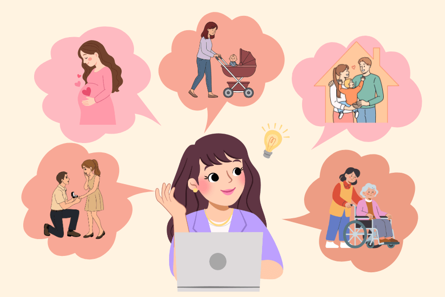 alt="ライフイベントの変化があるからキャリアコーチングが女性におすすめ"